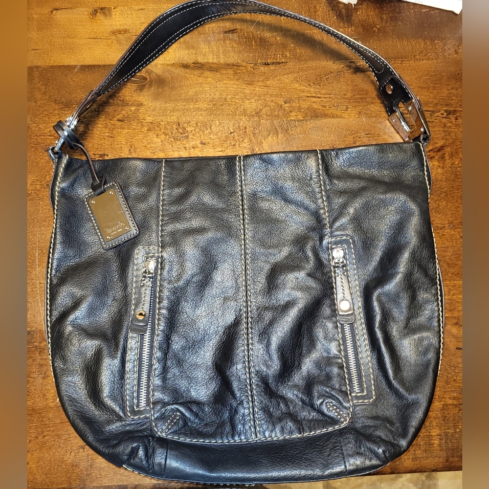 Tignanello Black Leather Handbag.  Super Clean!